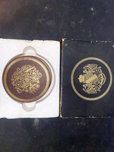 Vintage lederuntersetzer set - vintage,